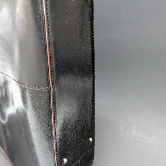 HOBO Leather Handbag Shoulder Bag Purse Satchel Black Red Inside Side Pocket - Picture 5 of 7